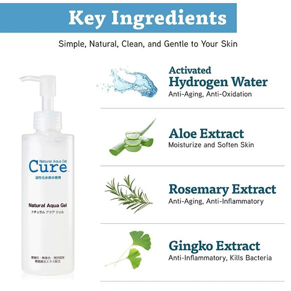 CURE Natural Aqua Gel Water Skin Exfoliator NEW! - Picture 3 of 8